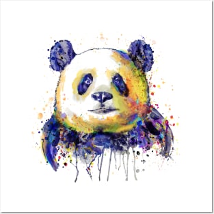 Colorful Panda Head Posters and Art